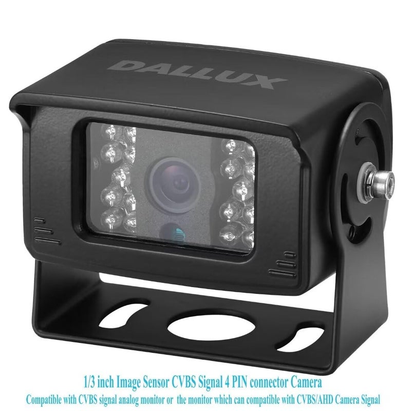 DALLUX Bus Truck Vehicle Backup Cameras Wide View Angle cab cam Rearview Reverse Waterproof Night Vision 4 PIN Cam for Travel Trailer/Pickup/Van/RV Camper/Motor Home (12V,package not include extension cable) - Image 5